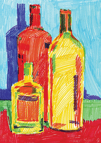 Color markers on paper \ 25 x 17.5 cm \ 2009 \ artwork for sale